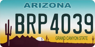 AZ license plate BRP4039