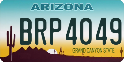 AZ license plate BRP4049