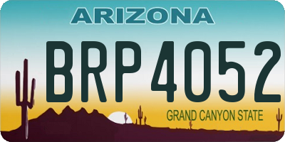 AZ license plate BRP4052