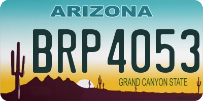 AZ license plate BRP4053