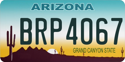 AZ license plate BRP4067