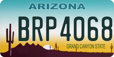 AZ license plate BRP4068