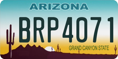 AZ license plate BRP4071