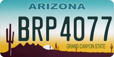 AZ license plate BRP4077