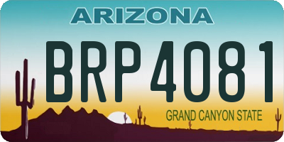 AZ license plate BRP4081