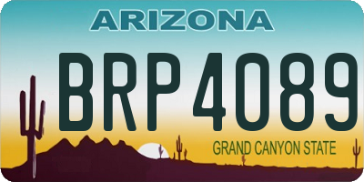 AZ license plate BRP4089