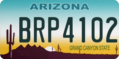 AZ license plate BRP4102