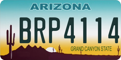 AZ license plate BRP4114