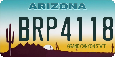 AZ license plate BRP4118