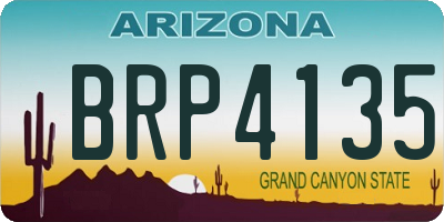 AZ license plate BRP4135