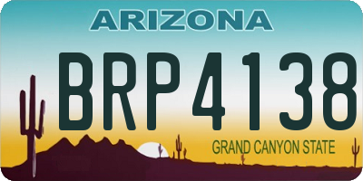 AZ license plate BRP4138