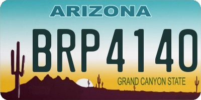 AZ license plate BRP4140