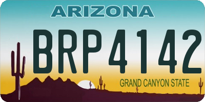 AZ license plate BRP4142