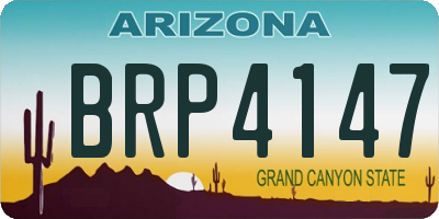 AZ license plate BRP4147