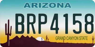 AZ license plate BRP4158