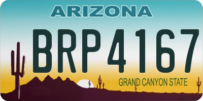 AZ license plate BRP4167