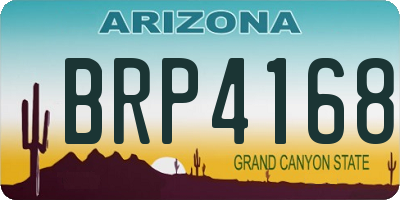 AZ license plate BRP4168
