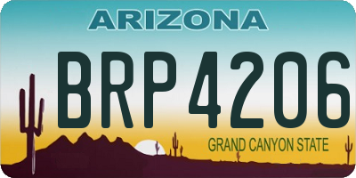 AZ license plate BRP4206