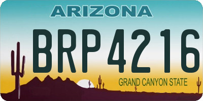 AZ license plate BRP4216