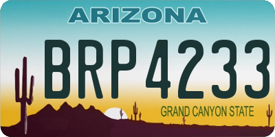 AZ license plate BRP4233