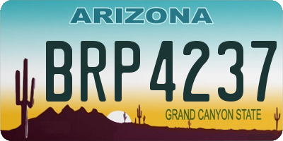 AZ license plate BRP4237
