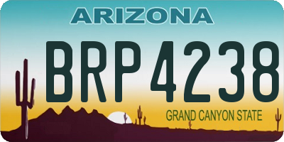 AZ license plate BRP4238