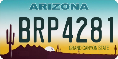 AZ license plate BRP4281