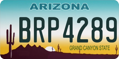 AZ license plate BRP4289