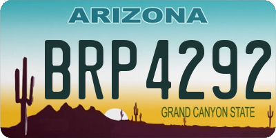 AZ license plate BRP4292
