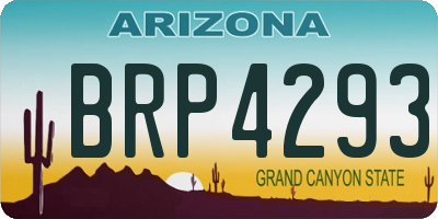 AZ license plate BRP4293