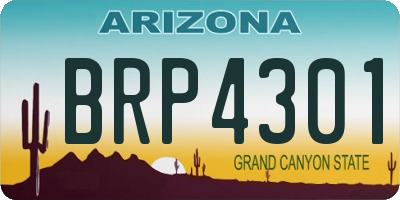 AZ license plate BRP4301