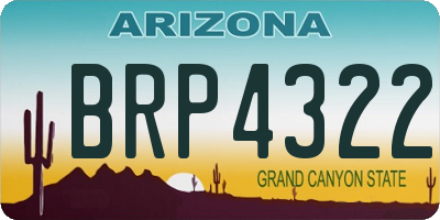 AZ license plate BRP4322