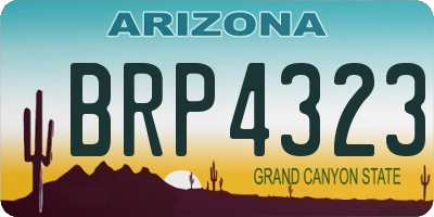 AZ license plate BRP4323