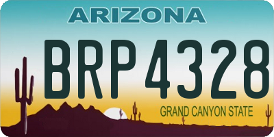 AZ license plate BRP4328