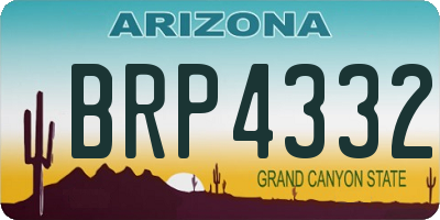 AZ license plate BRP4332