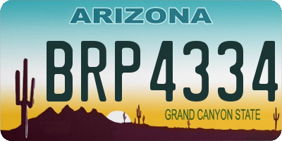 AZ license plate BRP4334