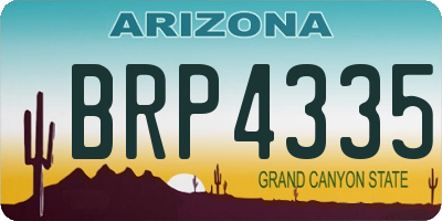AZ license plate BRP4335