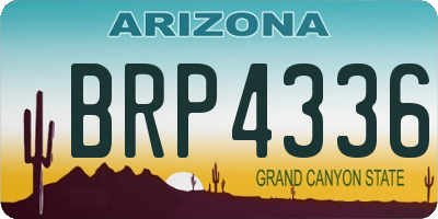 AZ license plate BRP4336