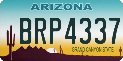 AZ license plate BRP4337