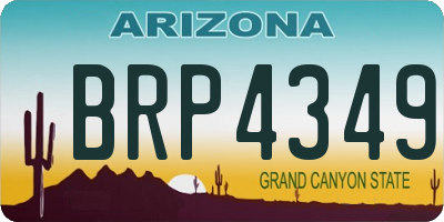 AZ license plate BRP4349