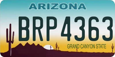 AZ license plate BRP4363