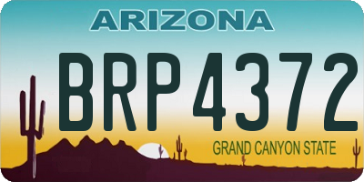 AZ license plate BRP4372