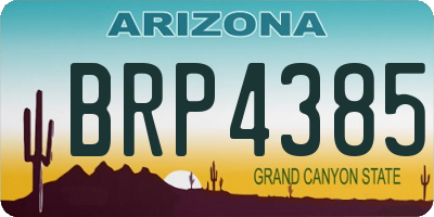 AZ license plate BRP4385