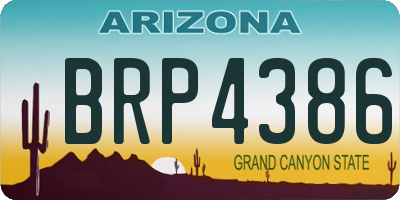 AZ license plate BRP4386