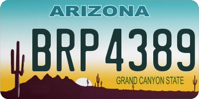 AZ license plate BRP4389