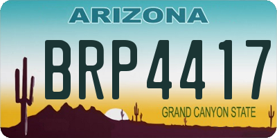 AZ license plate BRP4417