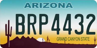 AZ license plate BRP4432