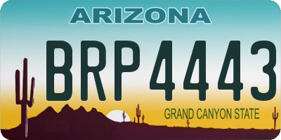AZ license plate BRP4443