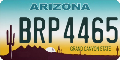 AZ license plate BRP4465