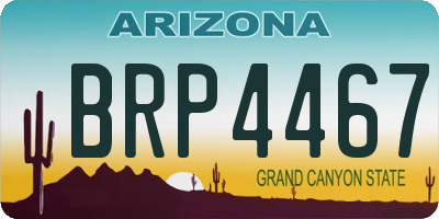 AZ license plate BRP4467